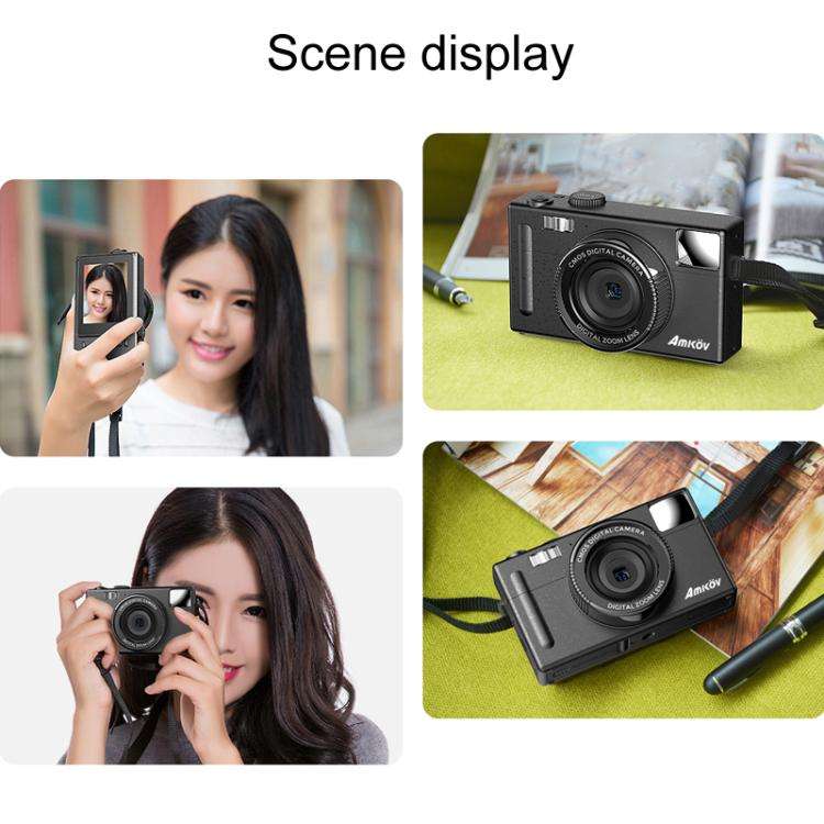 AMKOV CD-R1 24MP HD Pixel Shooting Student Camera 1080P Video Recording CCD Photo Video HD Camera...