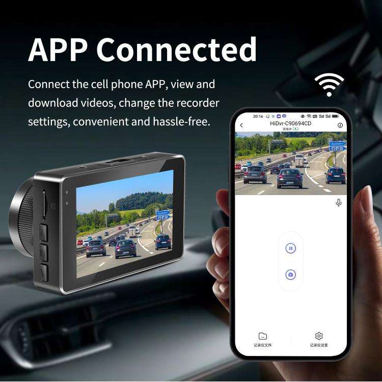 4K+1080P Driving Recorder Dual Front & Rear Recording WIFI Reversing Images(X16)