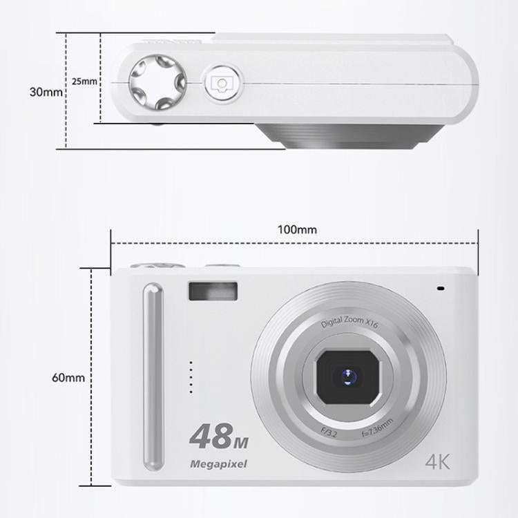 DC03H 2.4-Inch 16X Digital Zoom Electronic Image Stabilization 4K HD Digital Camera(White)