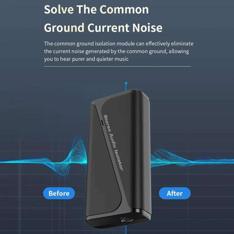 Bluetooth 5.4 Audio Common Ground Isolator Receiver Anti-interference Noise Reducer