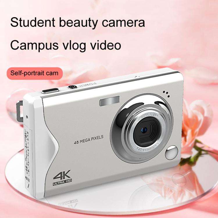 4K HD 3.0-Inch IPS Screen Autofocus HD Digital Camera Student DV Camera SLR(White)