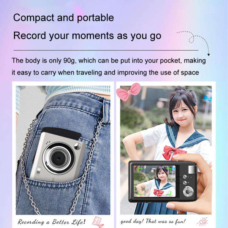 4K HD 3.0-Inch IPS Screen Autofocus HD Digital Camera Student DV Camera SLR(White)
