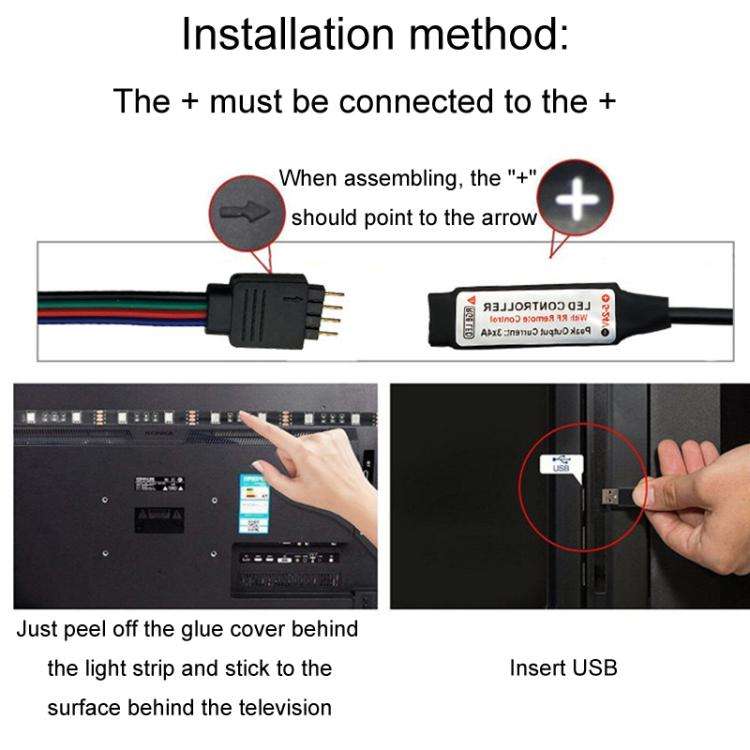 Intelligent RF Wireless Dimmable LED Strip Light Controller, Style: 17 Keys USB