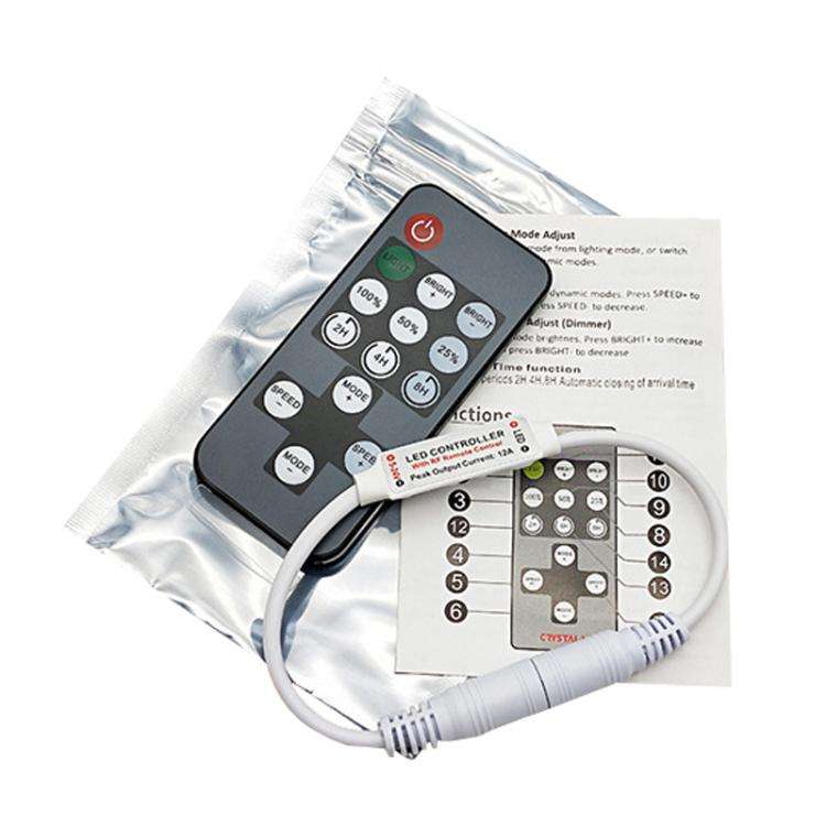 14 Keys RF Single Color Timer Dimmer LED Strip Controller