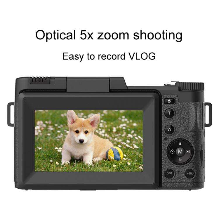 Micro SLR 5X Optical Zoom / 8X Digital Zoom Digital Camera 48MP HD Shooting VCR Photo Camera(Black)