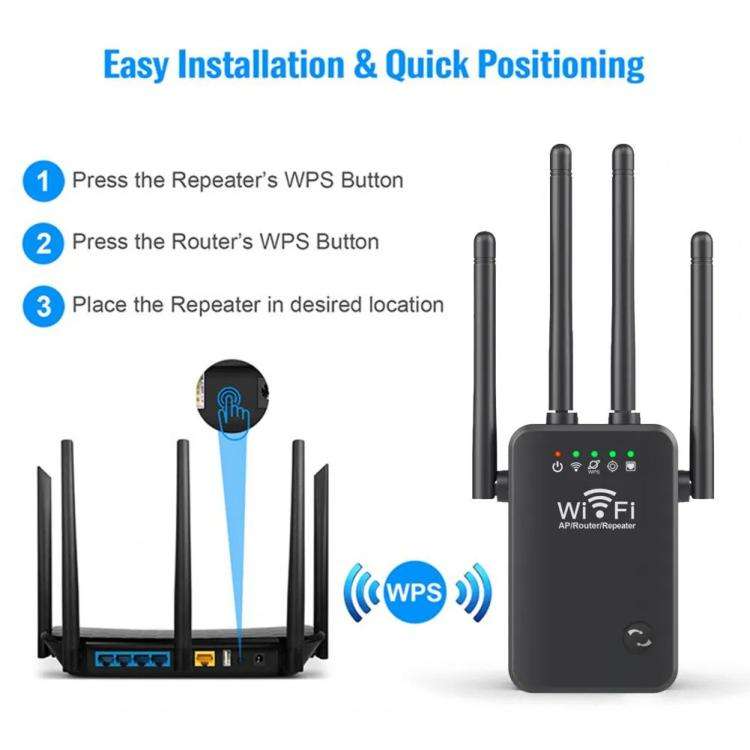 Urant U9 300Mbps 2.4G Wireless Repeater WiFi Signal Amplifier Support WPS Quick Setting EU Plug B...