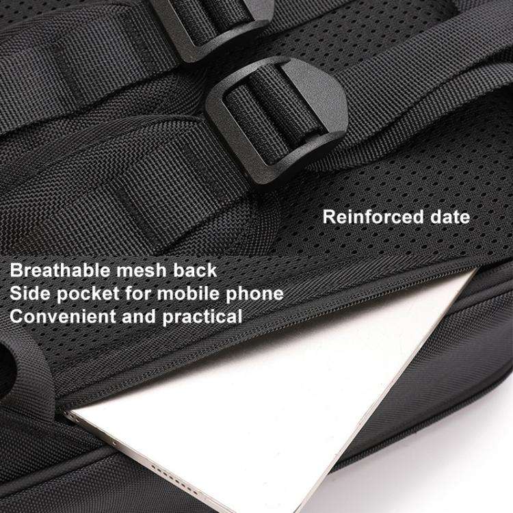 For DJI Air 3 / 3S BKANO AS3-013 Portable Shoulder Bag Hard-shell Storage Backpack(Black)