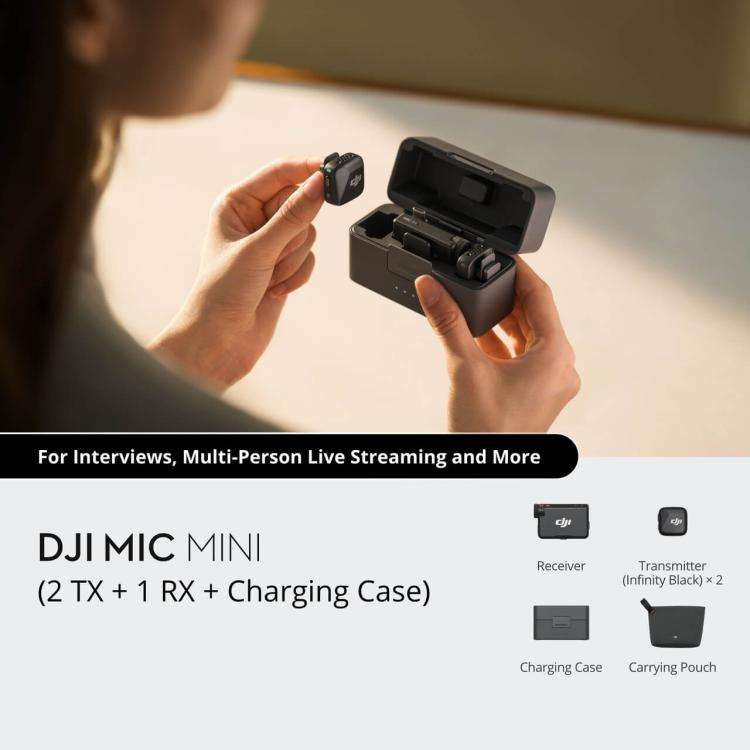 Original DJI Mic Mini (2 TX + 1 RX + Charging Case)