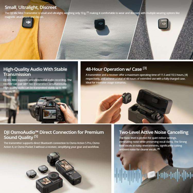 Original DJI Mic Mini (2 TX + 1 RX + Charging Case)