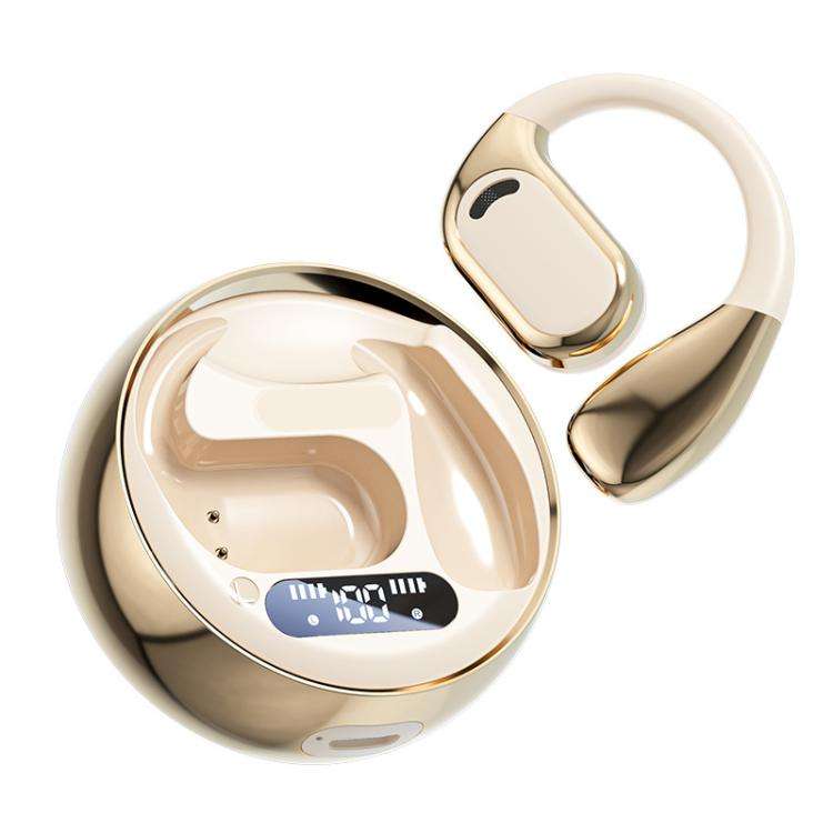 M76 Intelligent AI Translation On-Ear Digital Display Bluetooth Earphone(Skin Color)