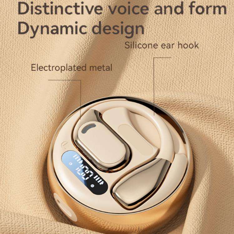M76 Intelligent AI Translation On-Ear Digital Display Bluetooth Earphone(Skin Color)