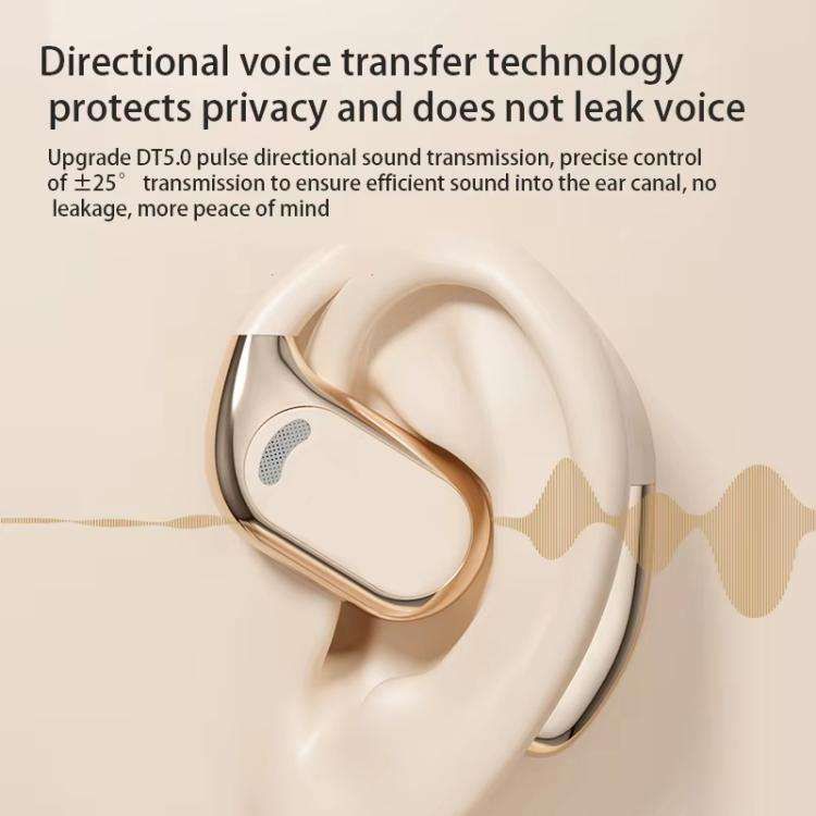 M76 Intelligent AI Translation On-Ear Digital Display Bluetooth Earphone(Skin Color)