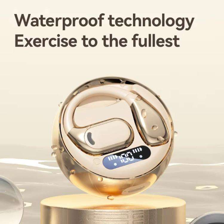 M76 Intelligent AI Translation On-Ear Digital Display Bluetooth Earphone(Skin Color)
