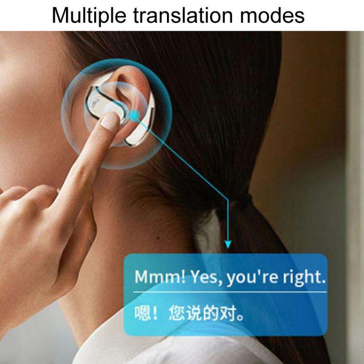 M76 Intelligent AI Translation On-Ear Digital Display Bluetooth Earphone(Skin Color)