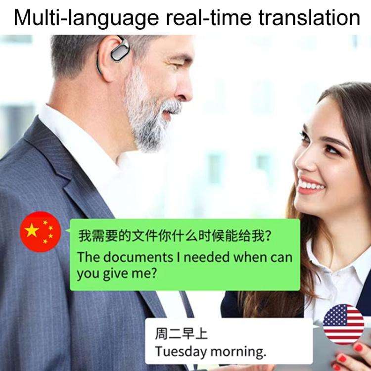 M75 On-Ear AI Intelligent Translation Language Conference Recording Wireless Digital Display Blue...