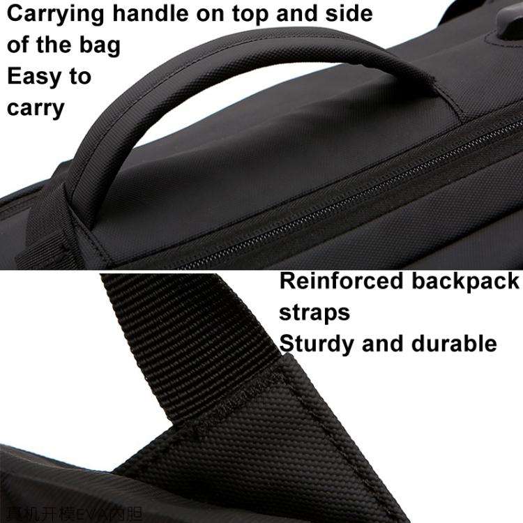 For DJI Air 3  BKANO A3-005 Large Capacity Shoulder Bag Organizer Backpack(Black)