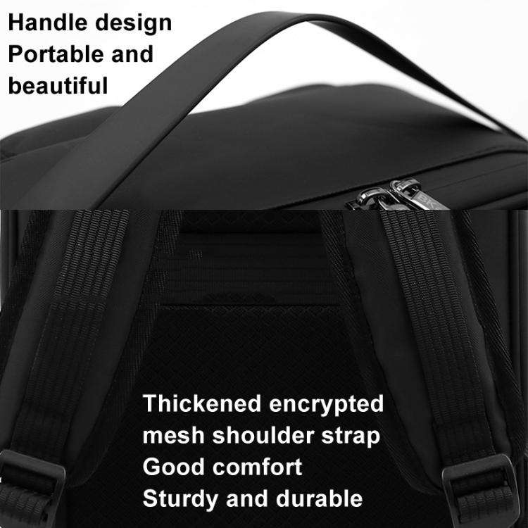 For DJI Air 3S BKANO A3-007 Organizer Backpack Hard-shell Shoulder Bag(Black)