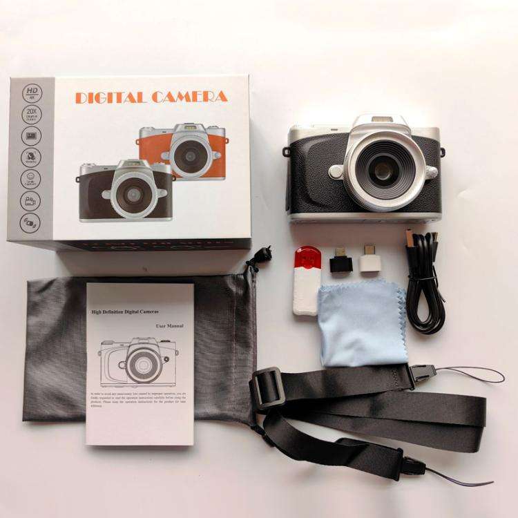 68MP Digital Camera Student CCD Travel Portable Retro Women Starter Flip Screen Card Camera(White...