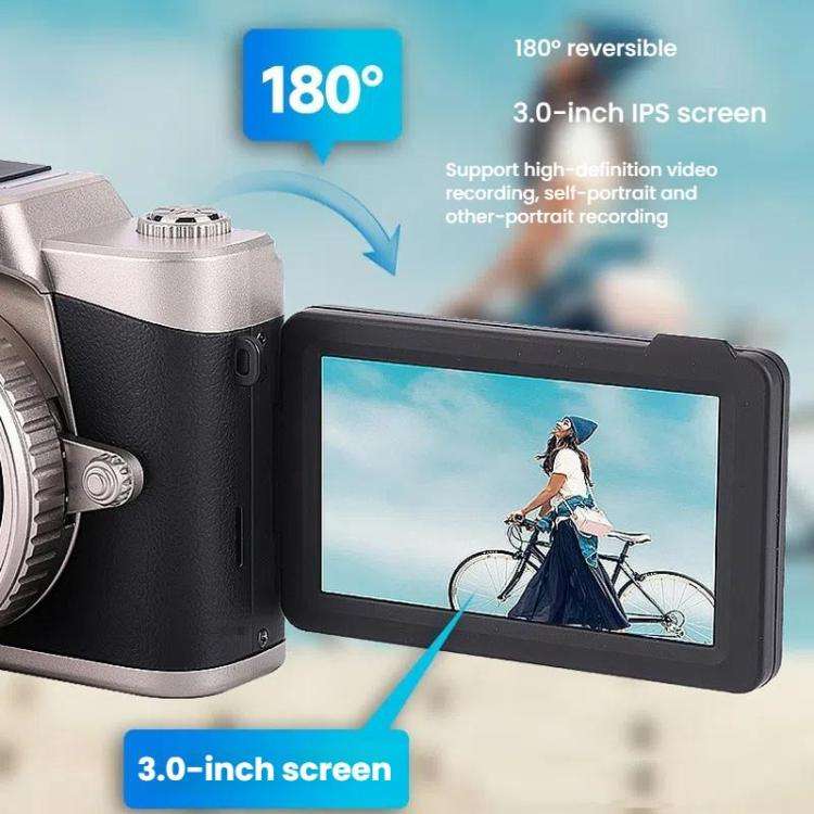 68MP Digital Camera Student CCD Travel Portable Retro Women Starter Flip Screen Card Camera(White...