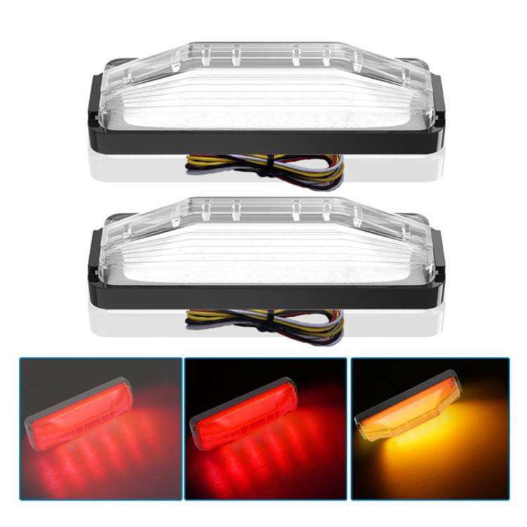 2pcs 28LED Bi-Color High Brake Tail Lights Turn Signal Lights For Sweeper / RV / Van / Truck Modi...