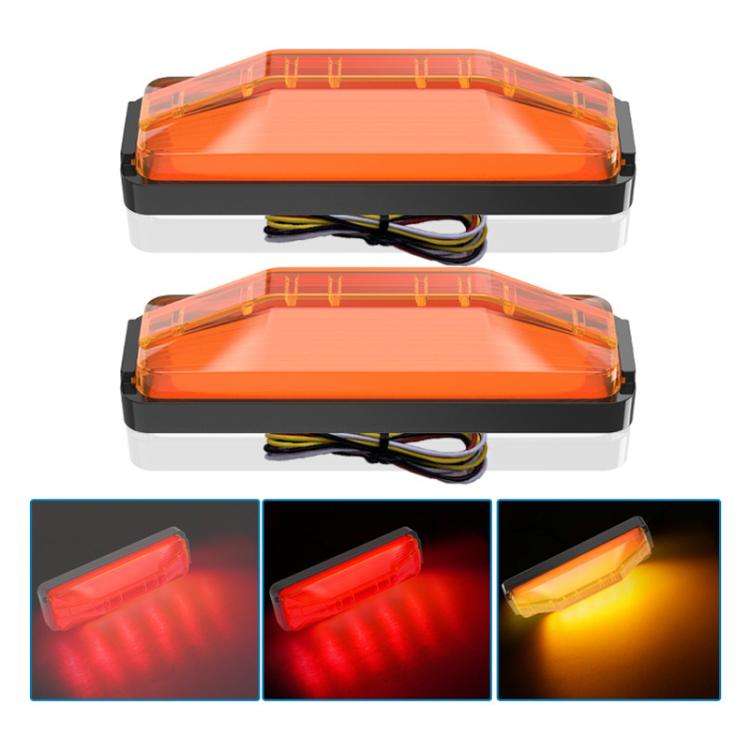 2pcs 28LED Bi-Color High Brake Tail Lights Turn Signal Lights For Sweeper / RV / Van / Truck Modi...