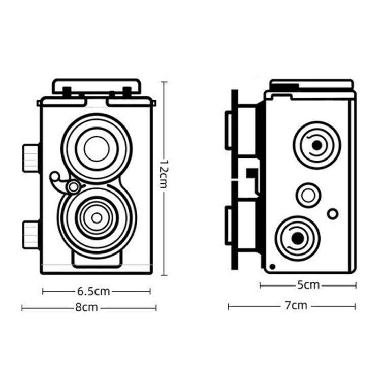 DIY Double Lens Assembly 35mm Film Camera Retro Nostalgic Double Reflection Film Camera(Black)