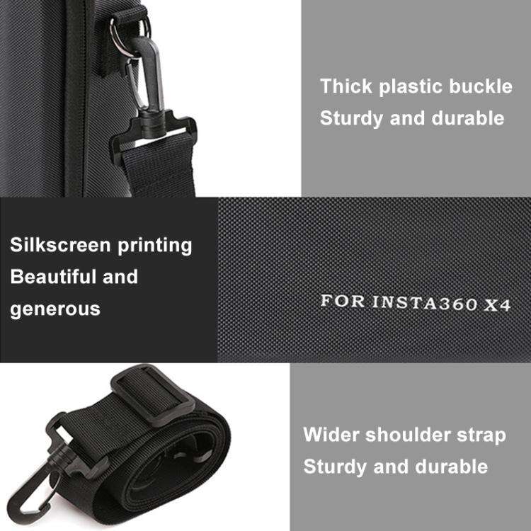For Insta360 X4 BKANO INX4-002 Shoulder Handheld Storage Bag Crossbody Bag(Black)