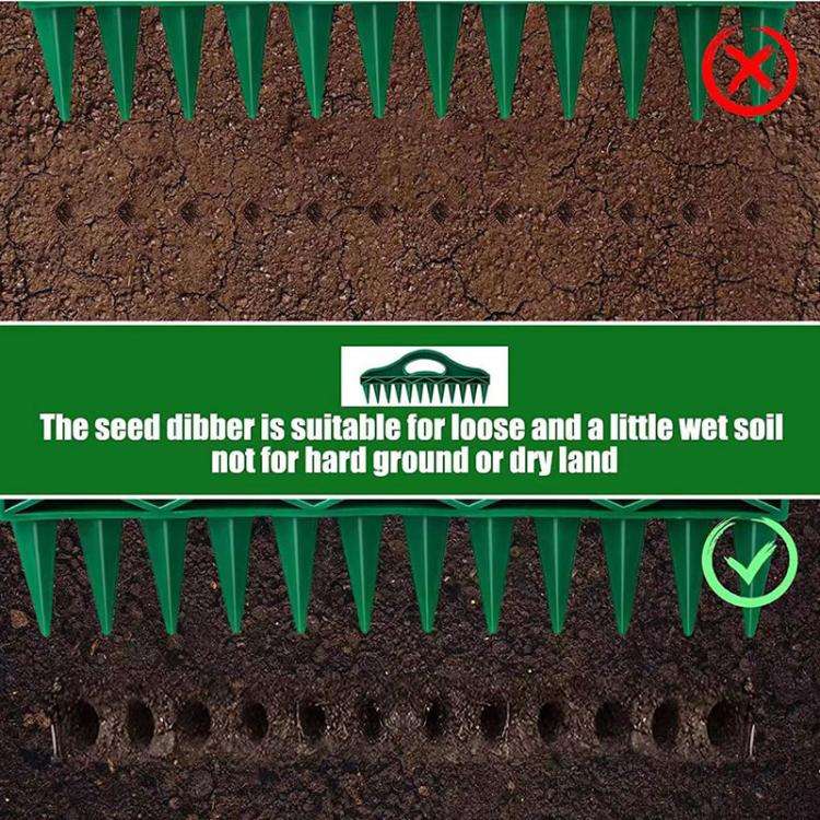 Seed Punch Soil Quick Punch Gardening Seed Spacing Tool Vegetable Plant Sowing Tool(Green)