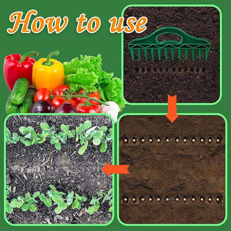 Seed Punch Soil Quick Punch Gardening Seed Spacing Tool Vegetable Plant Sowing Tool(Green)