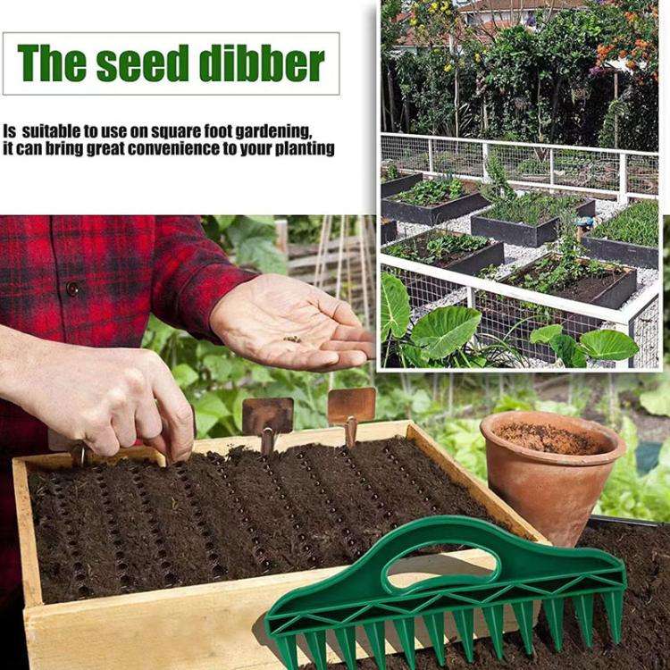 Seed Punch Soil Quick Punch Gardening Seed Spacing Tool Vegetable Plant Sowing Tool(Green)