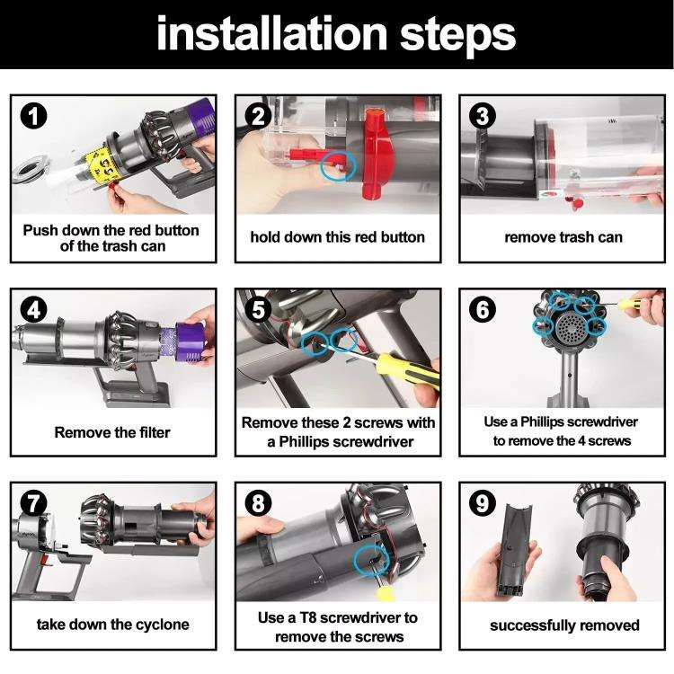 For Dyson V11 V10 V15 Cyclone Baffle Bin Runner Replacement Parts  Long Version
