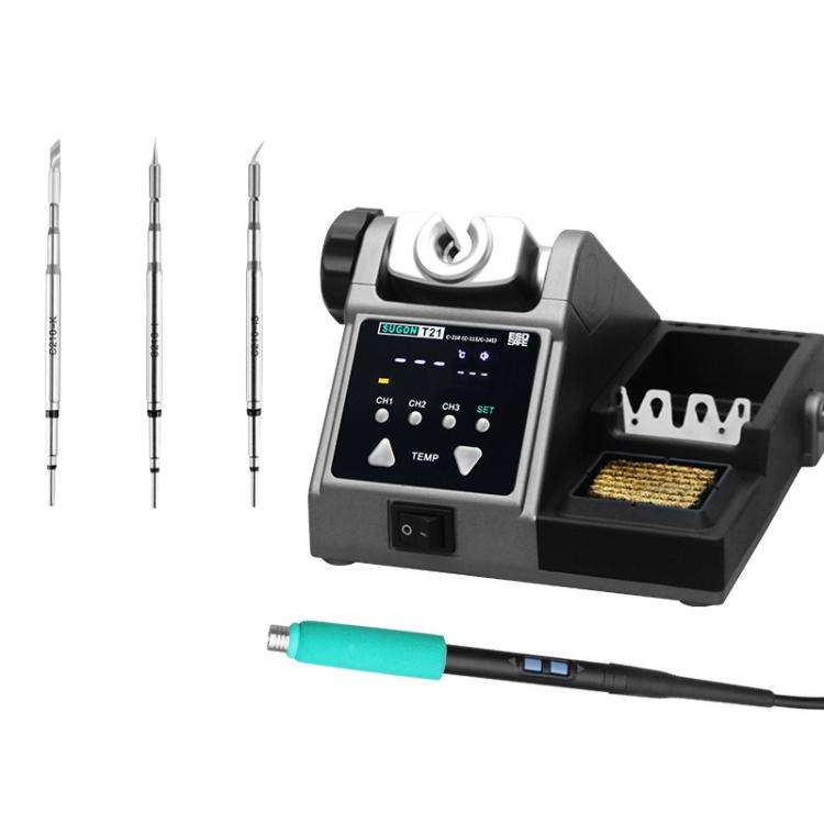 SUGON T21 Constant Temperature Soldering Station 120W High Power Soldering Iron With I/IS/K Tip N...