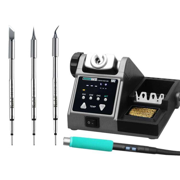 SUGON T21 Constant Temperature Soldering Station 120W High Power Soldering Iron With I/IS/K Tip N...