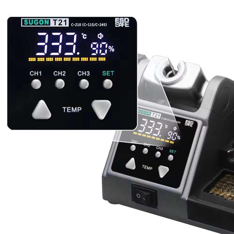 SUGON T21 Constant Temperature Soldering Station 120W High Power Soldering Iron With I/IS/K Tip N...