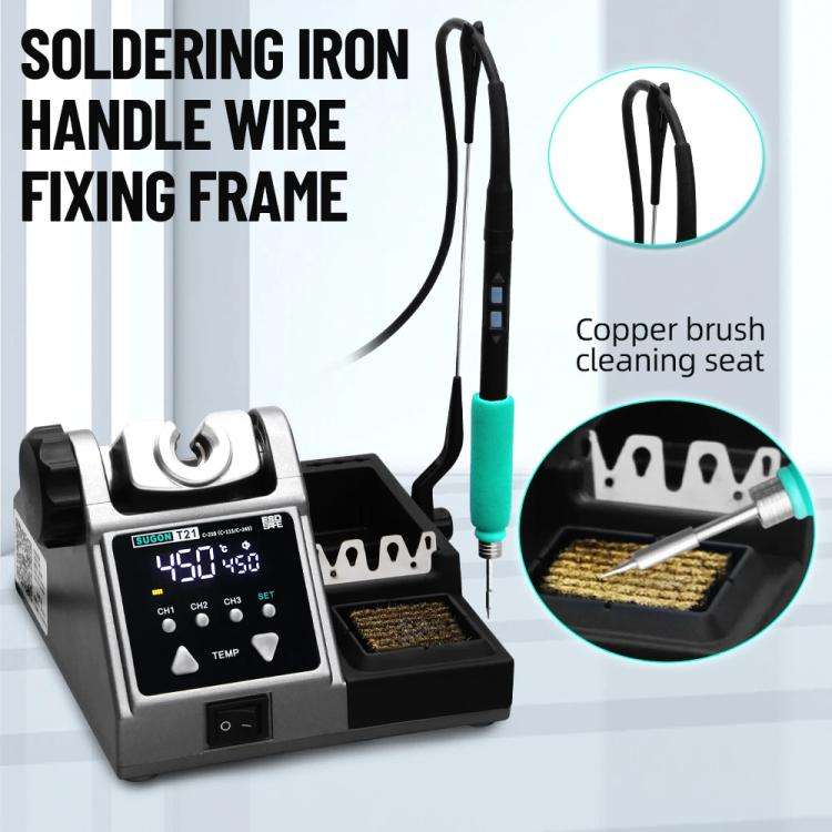 SUGON T21 Constant Temperature Soldering Station 120W High Power Soldering Iron With I/IS/K Tip N...