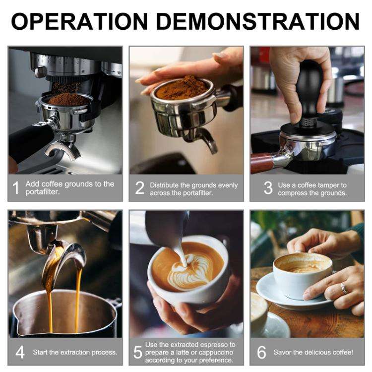 Coffee Constant Pressure Powder Press Adjustable Impact Hammer, Style: Black Flat Bottom(51mm)