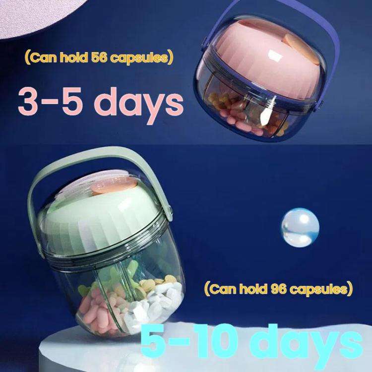 Portable Pill Box Sealed Waterproof Pill Dispenser Drugs Medicine Organizer Dispenser Box, Color:...