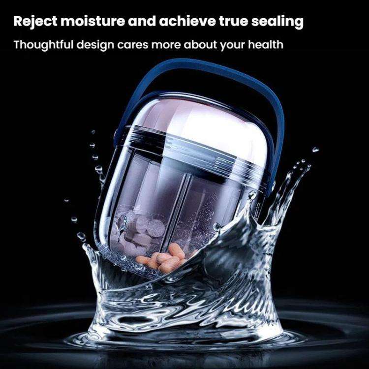 Portable Pill Box Sealed Waterproof Pill Dispenser Drugs Medicine Organizer Dispenser Box, Color:...