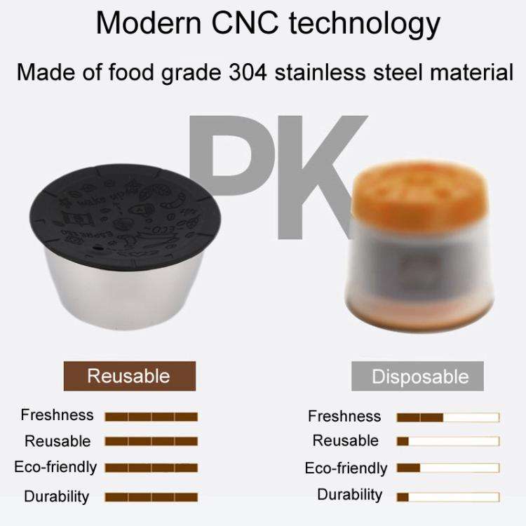 For Dolce Gusto Coffee Maker Stainless Steel Reusable Coffee Capsule Shell, Style: Capsule+Brush ...