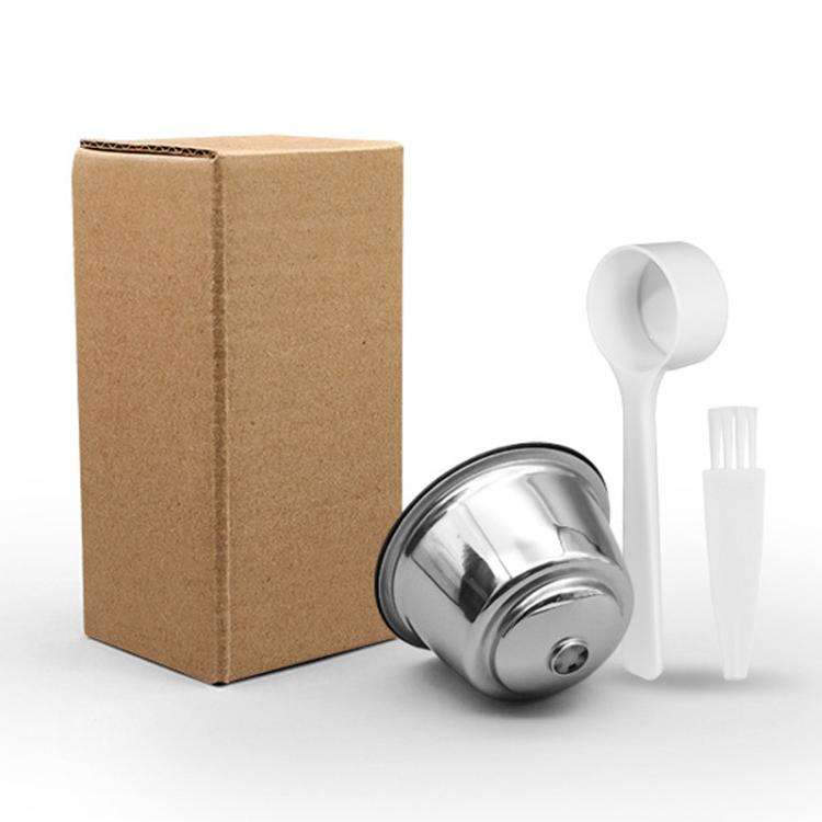 For Dolce Gusto Coffee Maker Stainless Steel Reusable Coffee Capsule Shell, Style: Capsule+Brush ...