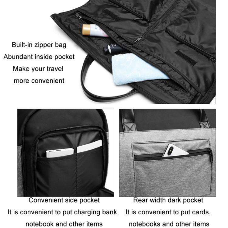 Ozuko 20 Inch Travel Business Foldable Waterproof Handbag(Dark Gray)