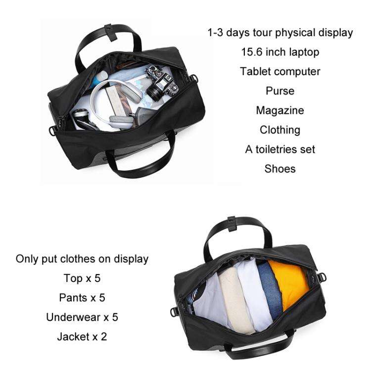 Ozuko 20 Inch Travel Business Foldable Waterproof Handbag(Dark Gray)