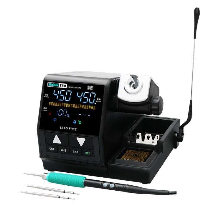 SUGON T60+210 Handle+I/K/IS Tips x 3 Precision Soldering Station Soldering Iron Set Cell Phone Re...