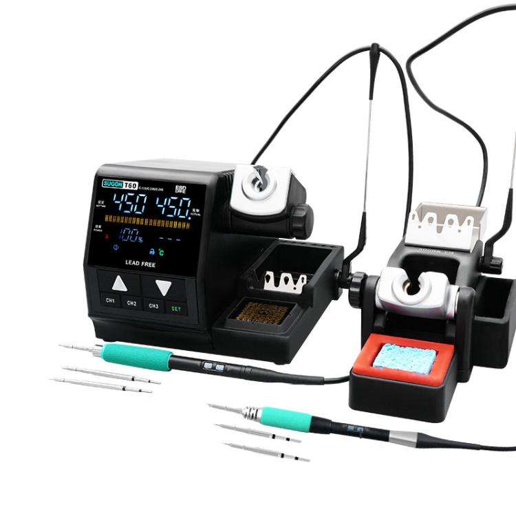 SUGON T60+TJ8+210/115 Handle+I/K/IS Tips x 6 Precision Soldering Station Soldering Iron Set Cell ...