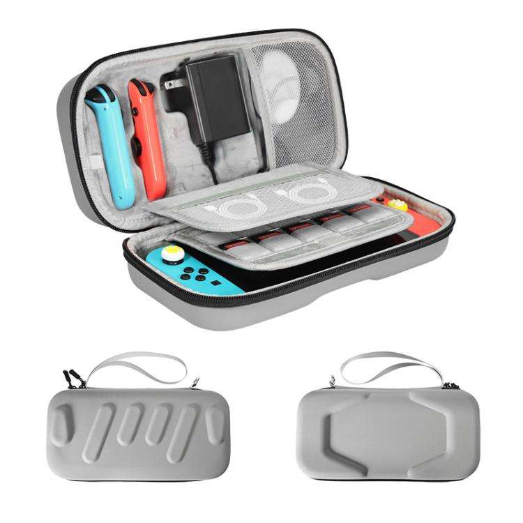 For Nintendo Switch / Switch OLED Storage Bag Portable Hard Shell Handbag US Plug Version(Gray)