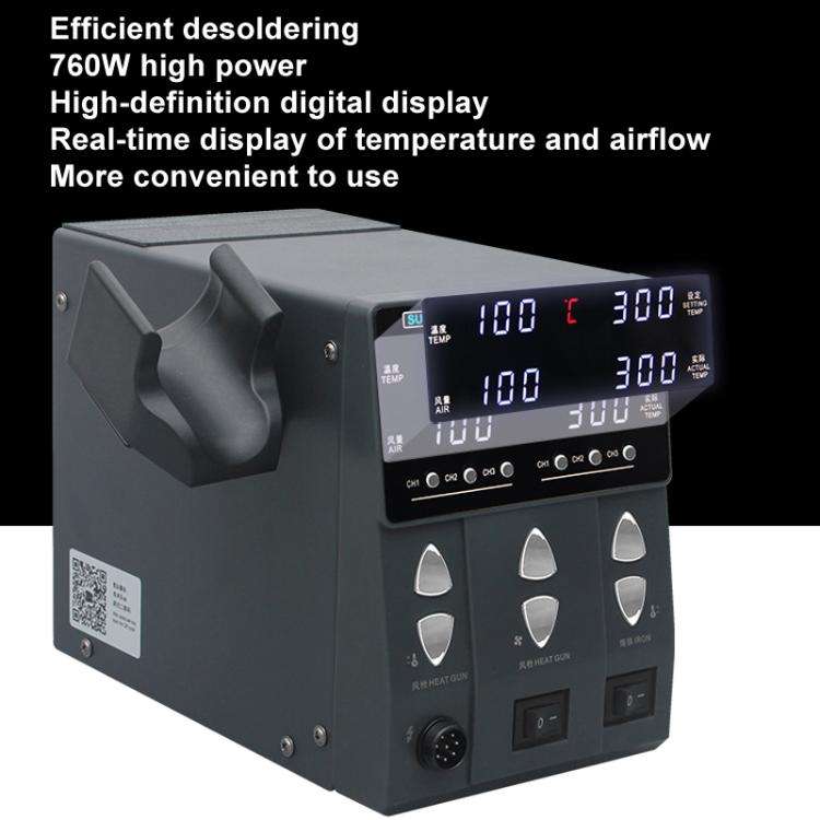 SUGON 202 2 In 1 Soldering Iron Dual Display Cell Phone Repair Hot Air Thermostat Soldering Stati...