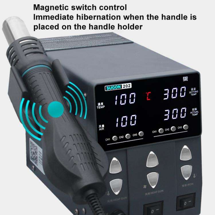 SUGON 202 2 In 1 Soldering Iron Dual Display Cell Phone Repair Hot Air Thermostat Soldering Stati...