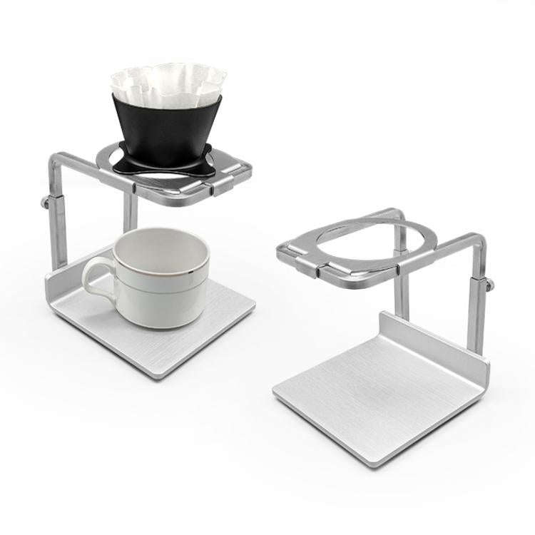 Stainless Steel Adjustable Four-Leg Non-Slip Hand-Poured Coffee Stand(Silver)