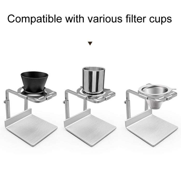 Stainless Steel Adjustable Four-Leg Non-Slip Hand-Poured Coffee Stand(Silver)