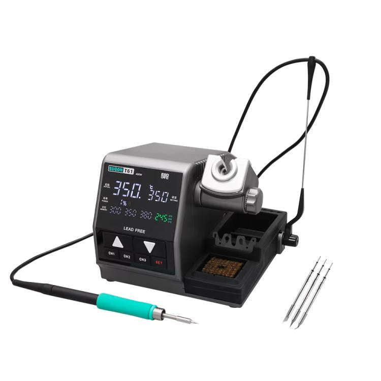SUGON T61+T245 Handle+245 Tips x 3 Precision Soldering Station 400W High Power Soldering Iron(US ...